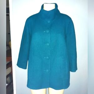 TALBOTS WOOL TURQUOISE JACKET SZ 12W